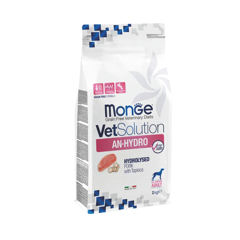 Dietetična pasja hrana Monge VetSolution AN-HYDRO Canine v 2 kg embalaži