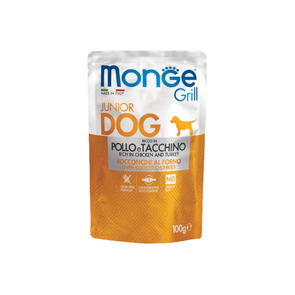 MONGE dog GRILL JUNIOR Piščanec in Puran 100g